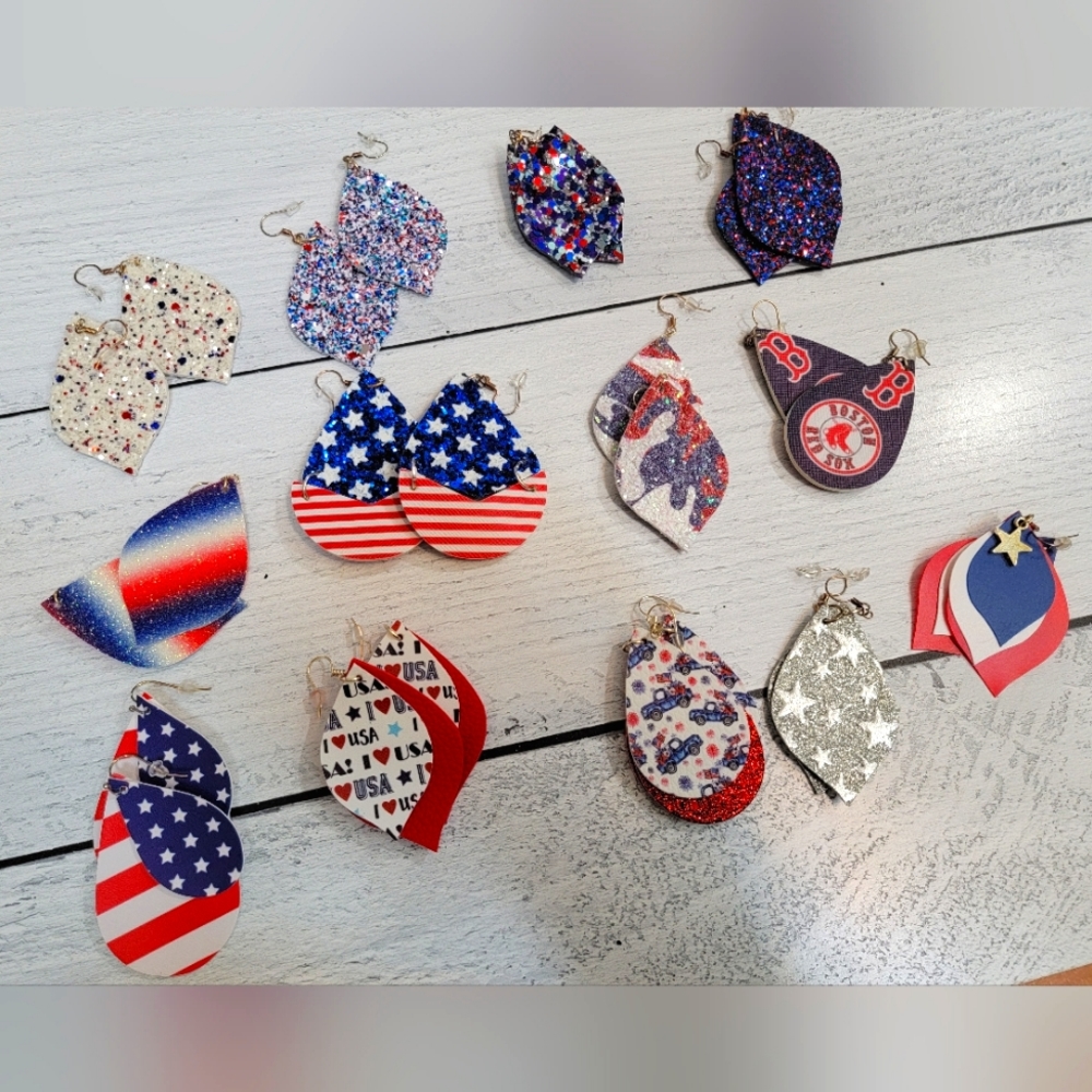 Patriotic Light Weight Pierced Earrings